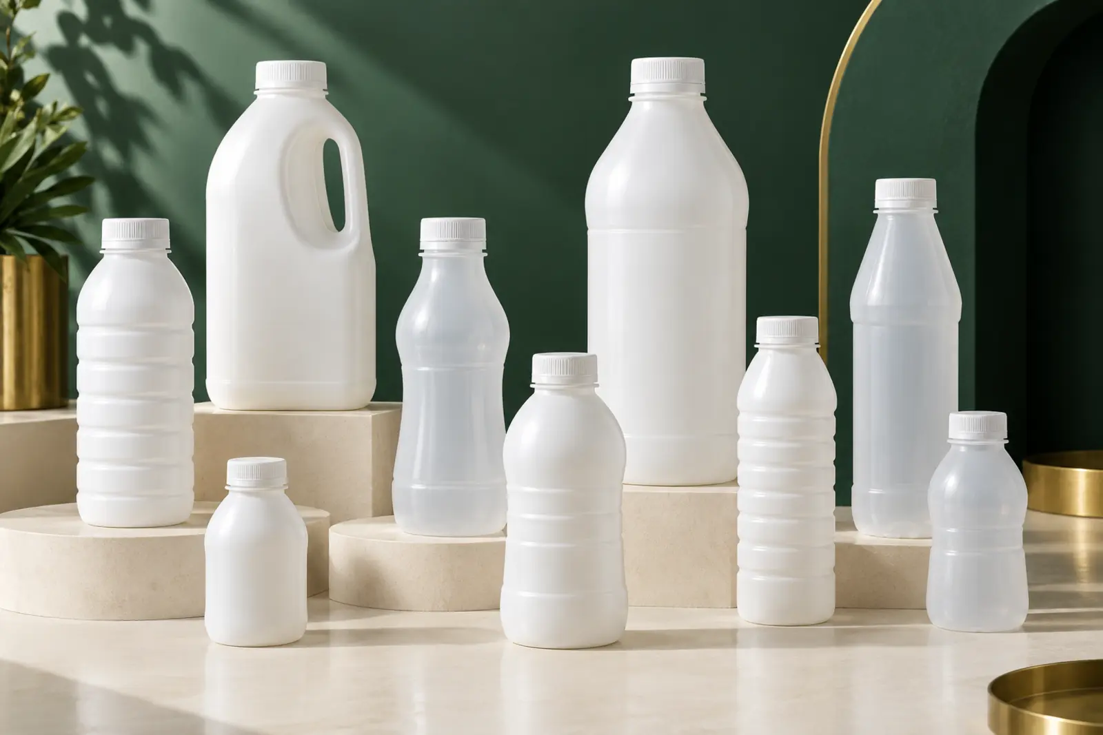 Blow-moulded bottles made from HDPE